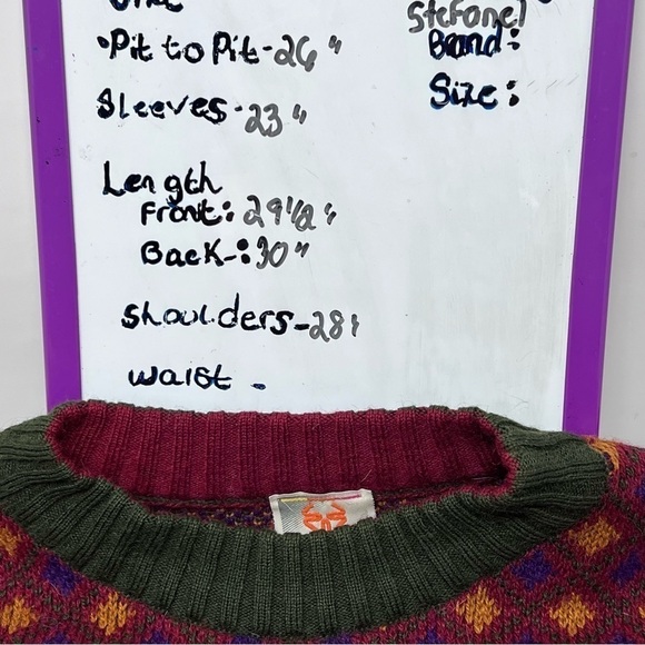 VTG Stefanel Camping Crew Neck Sweater Wool Size XL Outdoors Gopcore Fishing - Picture 3 of 14